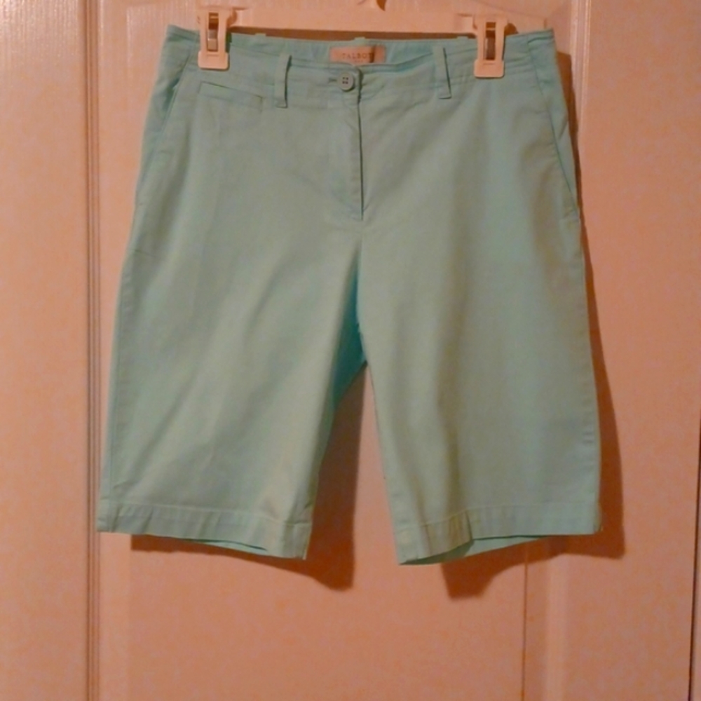 TALBOTS Women's Perfect Bermuda Shorts Light Blue Size 4